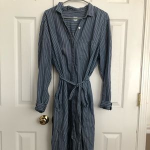 Gap Blue Striped Long Sleeved Maxi Dress